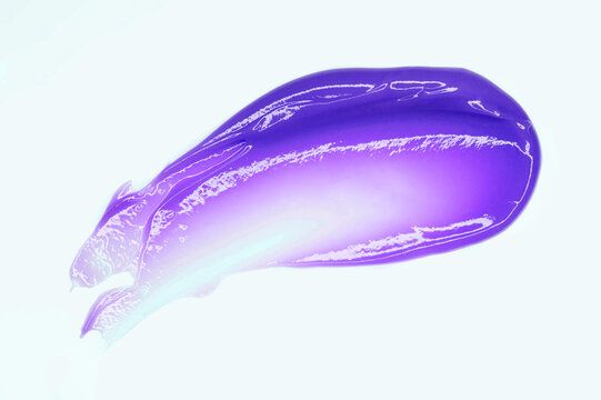 Hair coloring purple yellow neutralizer shampoo or balm toner hair due smudge swatch isolated on white