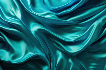 Obraz premium Lustrous Turquoise Velvet Swirls: 3D Backgrounds with Dazzling Shine