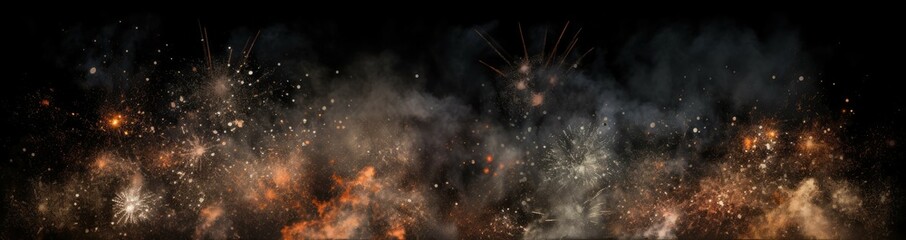 Vibrant fireworks illuminating the night sky - obrazy, fototapety, plakaty