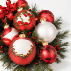 christmas decoration on white