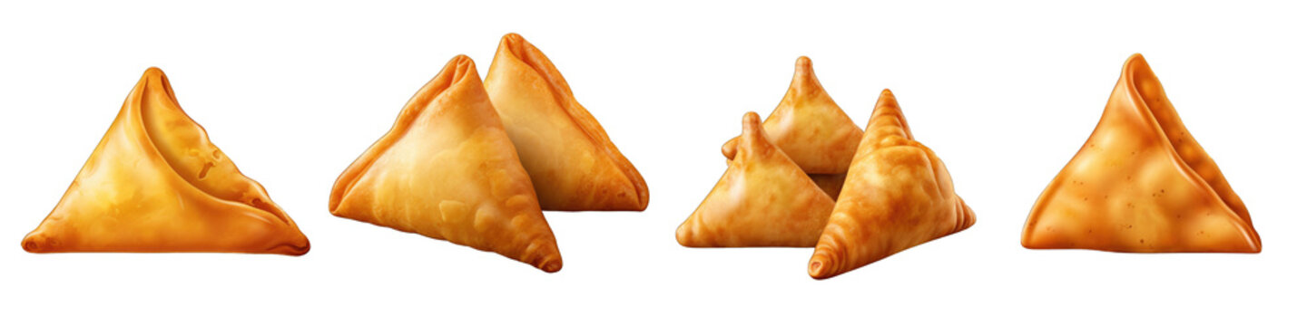 Samosa clipart collection, vector, icons isolated on transparent background