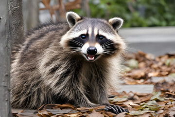 A racoon with mouse open Generative AI