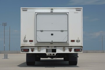 rear view of a white truck. Generative AI