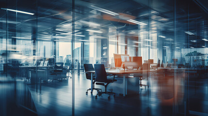 Blurred Corporate Workspace Picture - Office Scene with Blurred Background