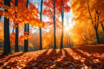 Tranquil Autumn Morning in Nature's Woodland