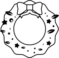 Christmas Wreath Line Icon
