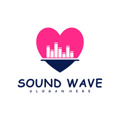 Love Sound wave logo design concept vector. Sound wave illustration design