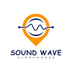 Point with Sound wave logo design concept vector. Sound wave illustration design