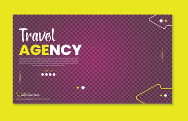 Flat design travel agency template
