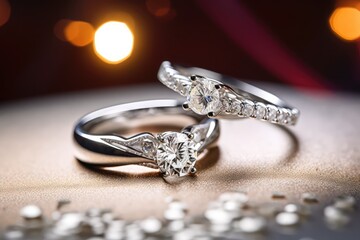 glamourous and modern wedding ring jewel photography generative ai