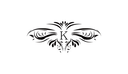 Fototapeta na wymiar Abstract Floral Design Logo K