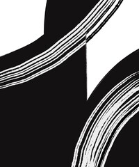 Black and white abstract modern illustration wall art