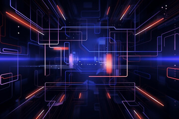 Obraz premium Abstract technology digital line electronic network data innovation concept background.