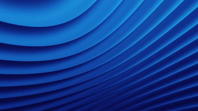 Blue gradient waves flow abstract 3d background. Seamless loop animation 4K video