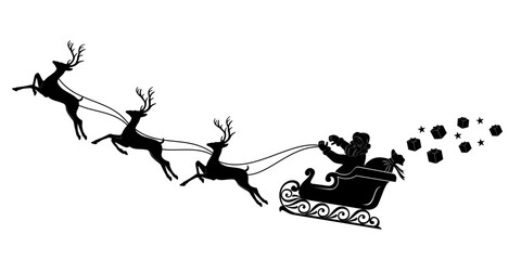 santa claus with reindeer