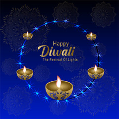 Happy Diwali Illustration Background Design