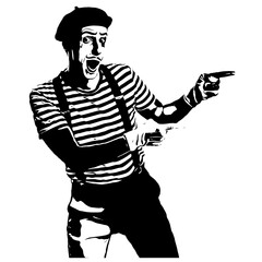 Mime pointing, vector