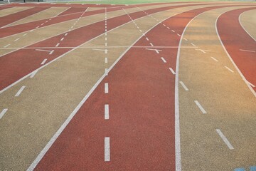 Track design with striking lines and colors for running athletics.