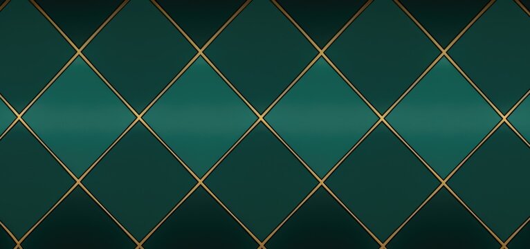 A vibrant green and gold wallpaper with an elegant diamond pattern