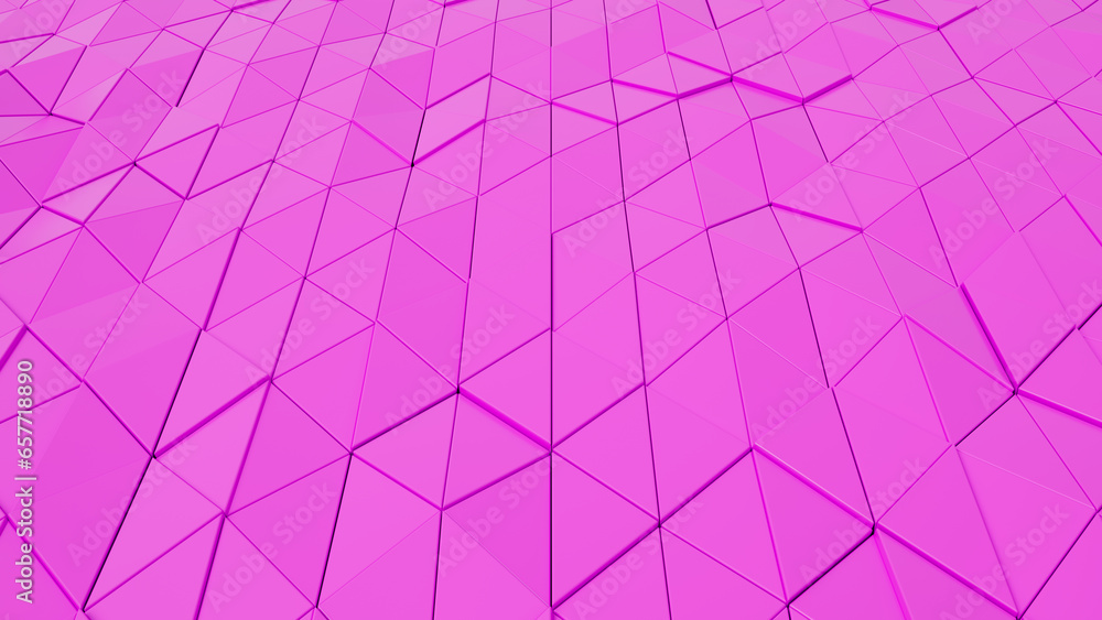 Poster 3d abstract pink triangle background. 3d rendering