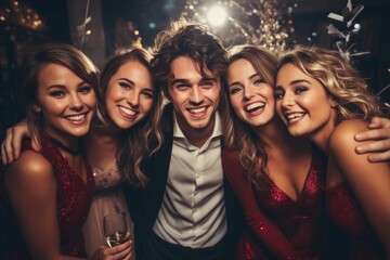 A diverse group of young people posing together