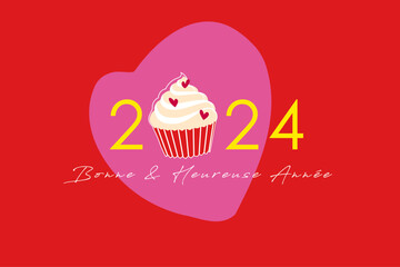Carte de vœux 2024 Cupcake
