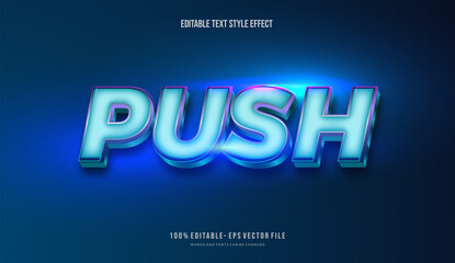 Futuristic blue light text style effect. Editable font style. Vector Illustration	