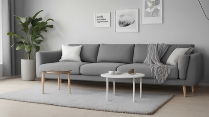 Minimalist Modern Scandinavian Home Living Room Interior Design