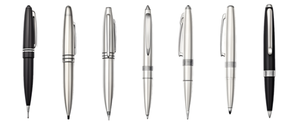 Various colored pens isolated on transparent PNG background, Generative Ai