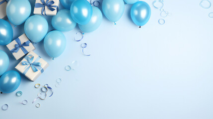 Baby born ballon backdrop, birthday backdrop with balloon for birthday party in blue theme color 