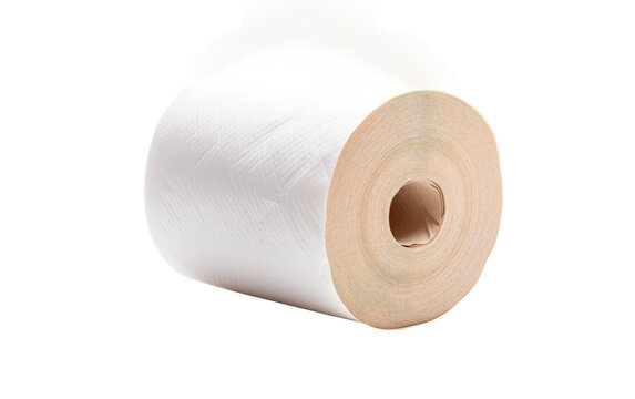 Spiral Unwind Toilet Paper Elegance on isolated background