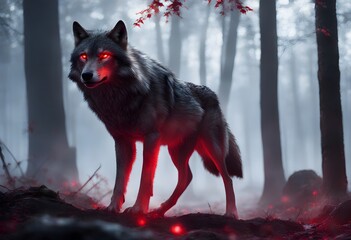 bad wolf with glowing eyes