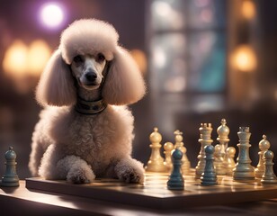 poodle playing chess