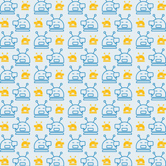Robot chat seamless pattern in beautiful background vector illustration