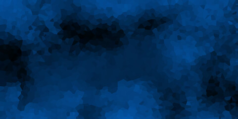 Dark blue and black Broken Stained Glass Background with White lines. Voronoi diagram background. Seamless pattern with 3d shapes vector Vintage Illustration background. Geometric Retro tiles pattern