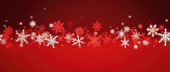 Obraz na płótnie Canvas A red background with white snowflakes