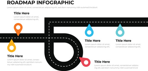 Road map and route isolated inforgraphic template