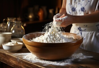 Woman_mixing_ingredients_in_bowl_with_wooden_spoon 4
