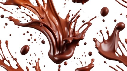 Splash liquid chocolate, pour or swirl it with realistic drops.