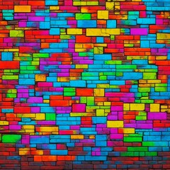 colorful background brick wall generative AI