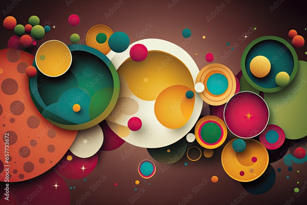 Poster abstract colorful background with circles
