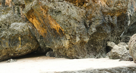 panoramic views of the beach, coral mountains