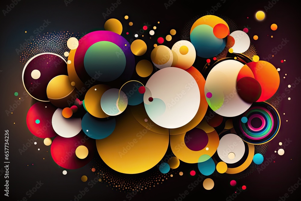 Poster abstract colorful background with circles