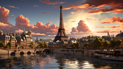 Obraz premium The Eiffel Tower in Paris France