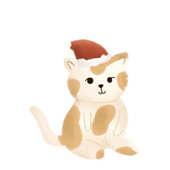 cat with cute Christmas hat