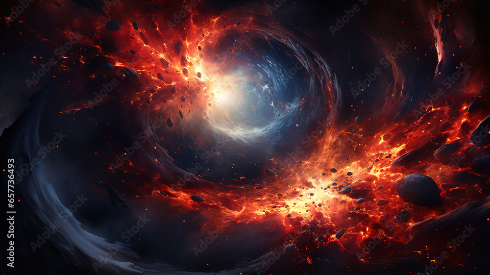 Poster pixel art galaxy stardust black hole background in retro style for bit game. generative ai