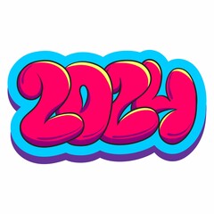 happy new year 2024 typography design vector