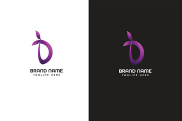D letter modern logo 
