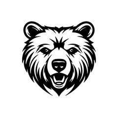 animal illustration, bear illustration with solid color
