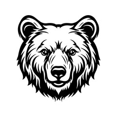 animal illustration, bear illustration with solid color
